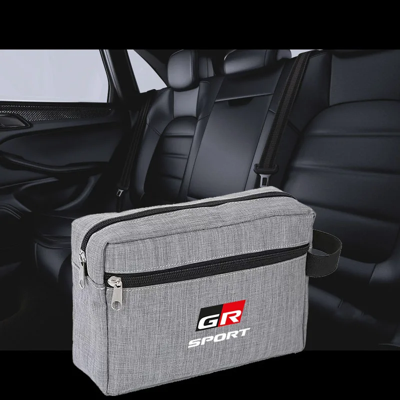 Car Portable USB Data Line Charger Plug Car keys driver\'s license Storage Bag For Toyota GR Sport Gazoo Racing Supra Corolla 86