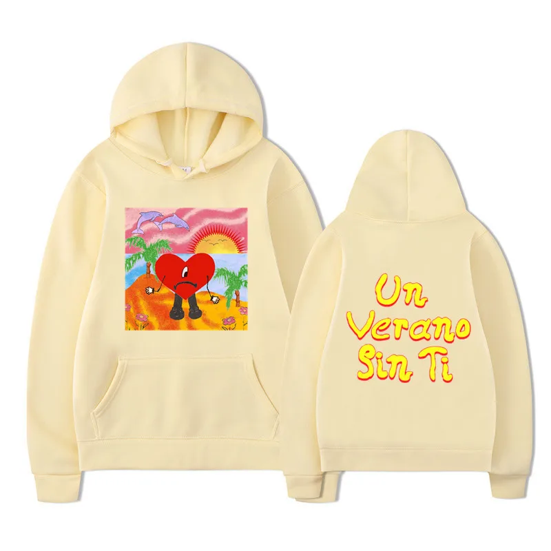 New un verano sin ti bad bunny print new album hoodie hoodie with comfortable and simple pure cotton hoodie for men and women