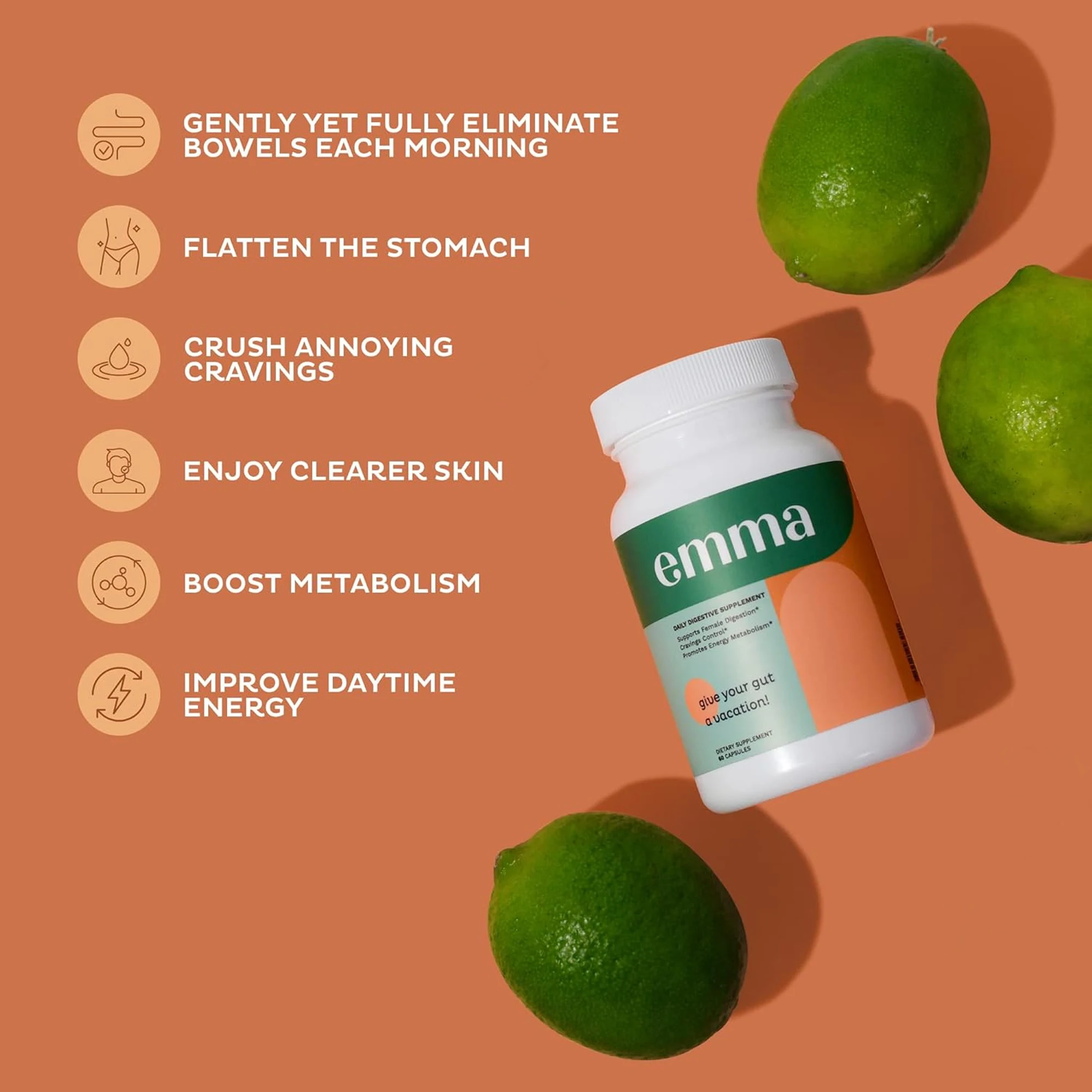 صحة الأمعاء إيما - يخفف الغاز والتففو والإمساك، وينظف الأمعاء ويعيد وظيفة الجهاز الهضمي