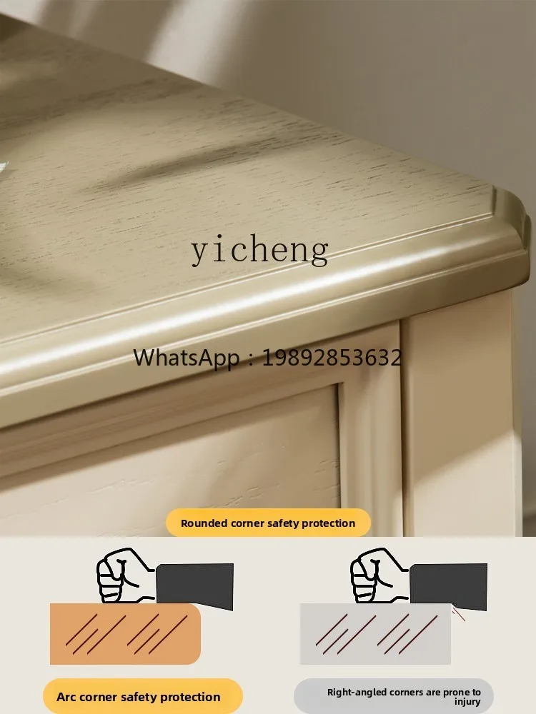 Iight luxury dresser pure solid wood color matching bedroom furniture high definition makeup small apartment table