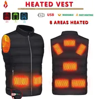 8 Heating Zones Vest Jacket Heated Vest Electric Heated Jackets Men Women Sportswear Waistcoat USB Heating Vest for Camping Ins