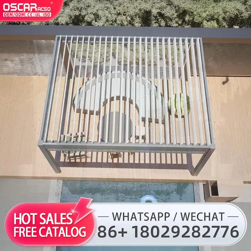 

Manual Electric Louvered Roof Outdoor Aluminum Pergola for Garden Backyard Patio pergola