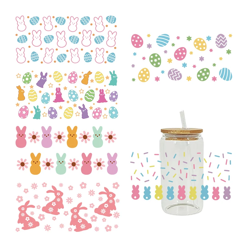 

UV DTF Transfers Stickers, 16oz, Cup Wraps, Happy Easter Printed, DIY Glass Ceramic Metal Leather, Etc. D6139