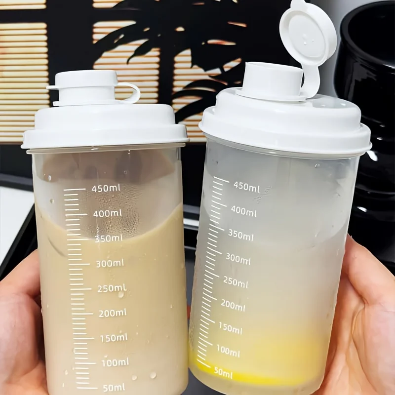 Large Food Storage Container with Measurement Marks Suitable Juice Lemonade Grains Fruit Portable Plastic Sealed Cold Brew Cup