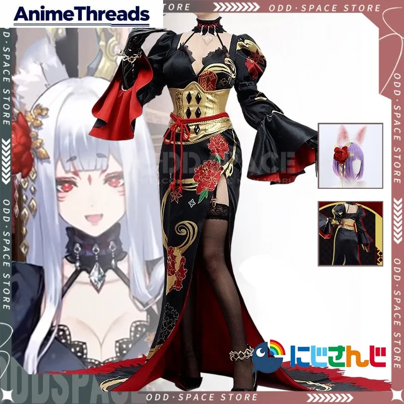 THREAD Nina Kosaka Cosplay Costume Anime Nijisanji Vtuber Nina Kosaka Cosplay Team Ethyria Sexy Kimono Halloween gifts