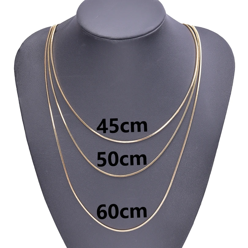 10pcs 1.5mm Unisex Snake Chain Necklace For Women Men Stainless Steel Gold Color Chains Handmade Making DIY Components Wholesale