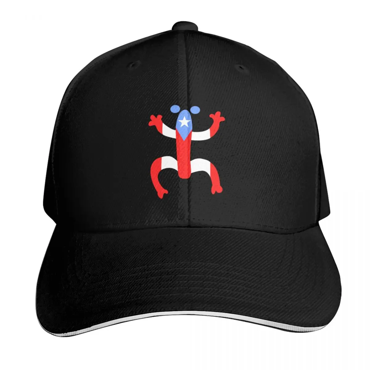 Coqui Taino Puerto Rican Flag Boricua Baseball Cap Contrast Two Tone Brim Snapback Flat Bill Strapback Dad Hat