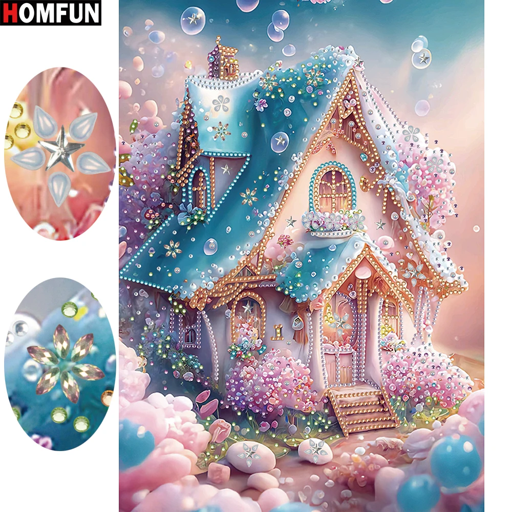 HOMFUN 5D pittura diamante fai da te forma speciale trapano casa delle fate paesaggio cristallo ricamo strass decorazione della parete di casa