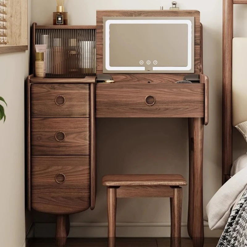 

Wood China Style Dressing Table Organizer Mirror Fashion Simple Dressing Table Standing Jewelry Box Schminktisch Home Furniture