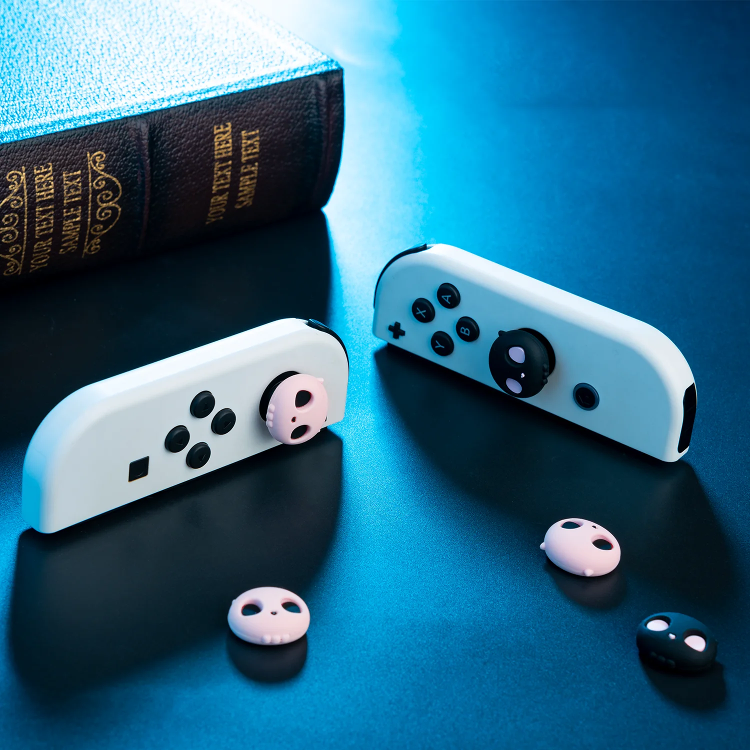 Колпачки для джойстика Goth Skull Joy Con, мягкие силиконовые чехлы для контроллера Nintendo Switch Oled Switch Lite, 4 шт.