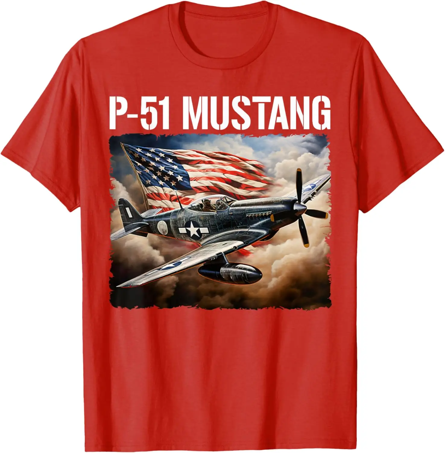 USAF P-51 Mustang Fighter T-Shirt 100% Cotton O-Neck Short Sleeve Summer Casual Mens T-shirt Streetwear