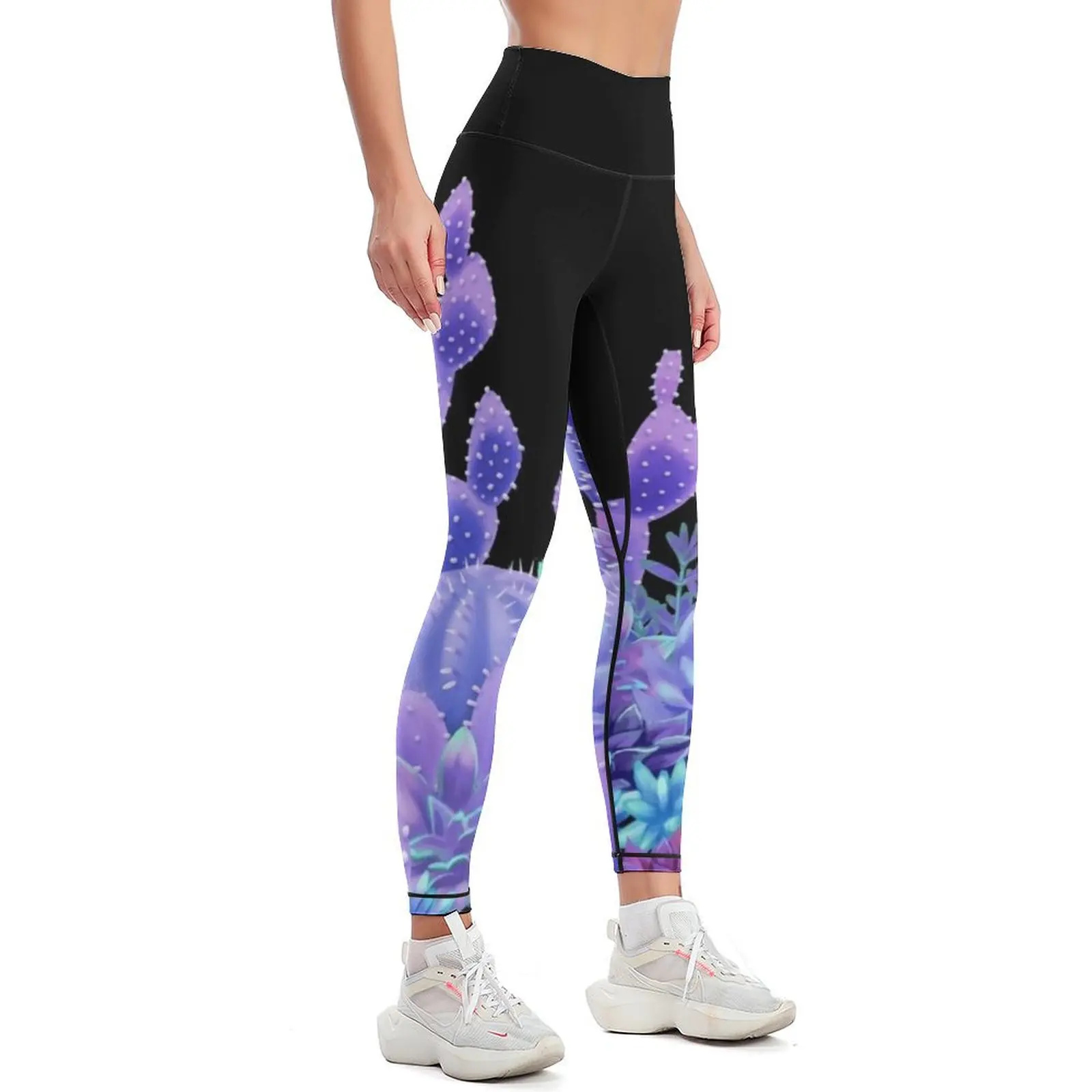 Ultraviolet Cacti Leggings Fitness woman sports shirts gym Womens Leggings