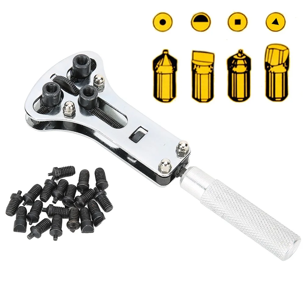 Adjustable Design Watch Screw Back Case Wrench Stainless Steel Replaceable Parts Watch Back Case Opener 3 Point Wrench
