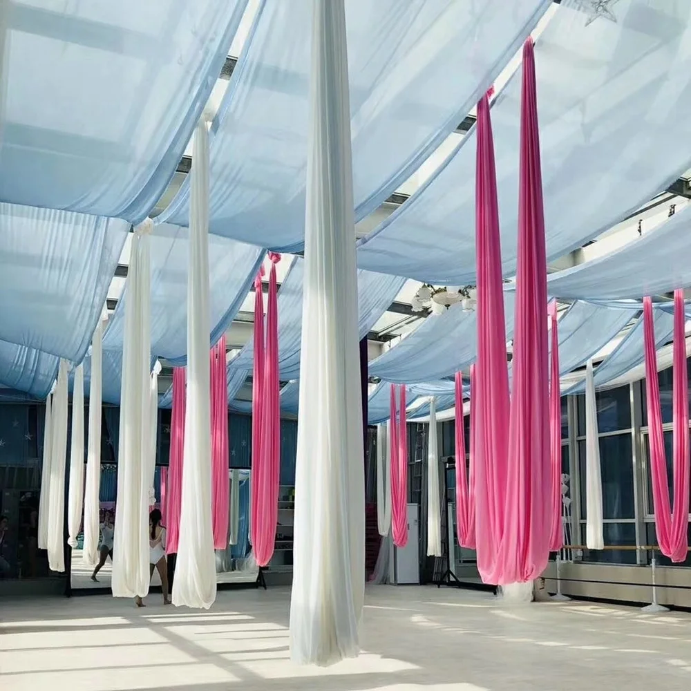 Hamaca de Yoga Aéreo de Color Sólido de 12 Metros, Tela de Nailon Antigravedad para Yoga, Pilates, Fitness, Estiramiento y Entrenamiento en Casa o Gimnasio 2
