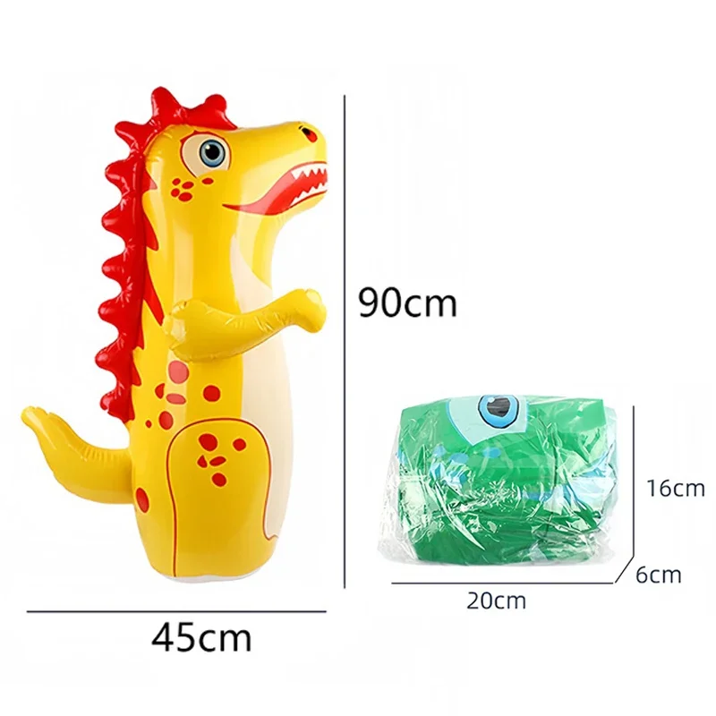 Bicchiere da boxe gonfiabile con dinosauro, sacco da boxe, giochi per ragazzi, giocattoli sportivi, regalo di compleanno di Natale per ragazzi e ragazze, giocattoli genitore-figlio