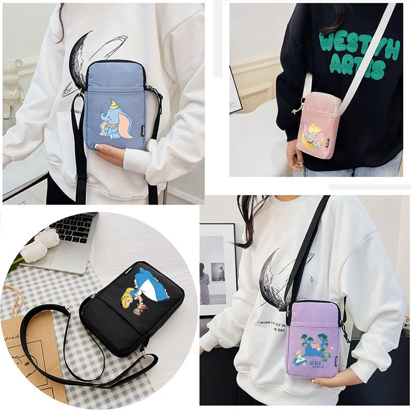 

Disney Alice Dumbo Women's Crossbody Bag 2024 Simple Lovely Shoulder Bag Canvas Cartoon Popular Fashion Women'sShoulder Bags