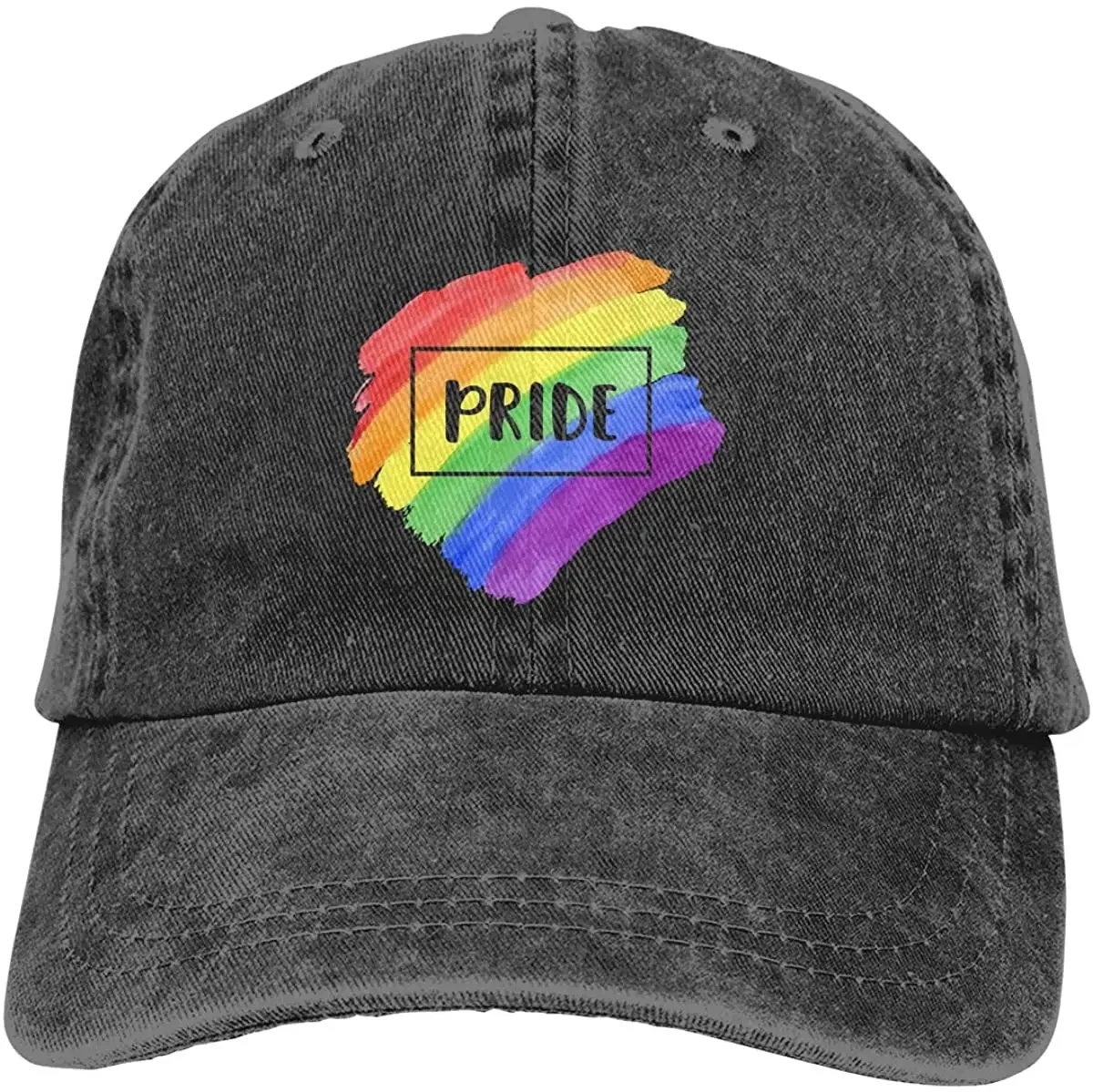 

Women's Rainbow LGBT Pride Baseball Cap Vintage Cotton Washed Distressed Adjustable Dad Hat Casual Trucker Hat for Adult