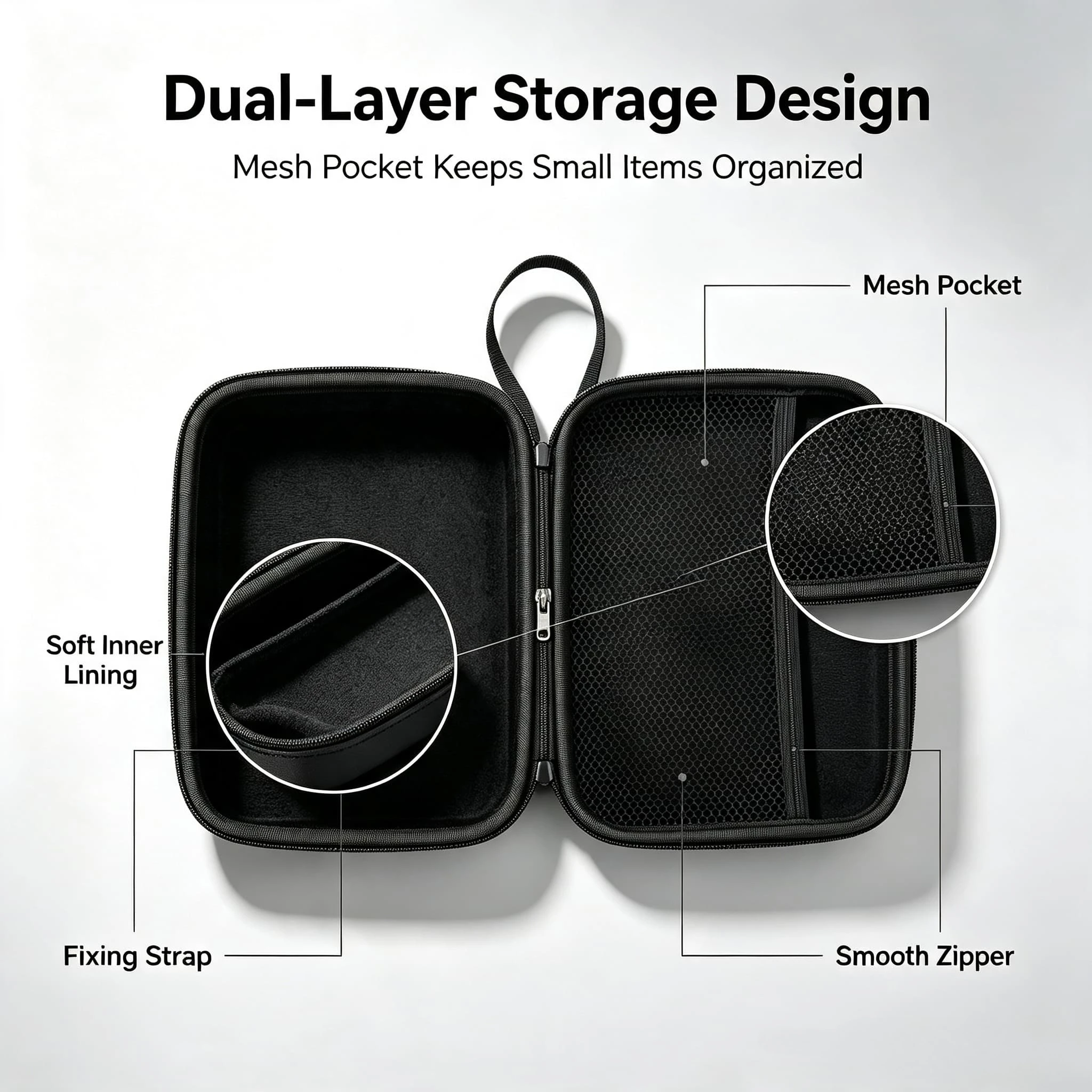 EVA Digital Storage Bag Portable Travel Cable Organizer Case Hard Shell Protective Pouch for Charger Cable Earphone Phone Access