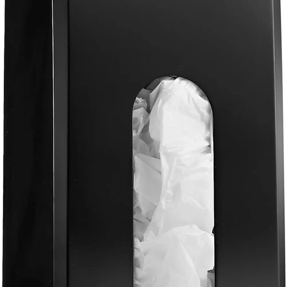 

Plastic Bag Holder | Durable Plastic Wall Mount Kitchen Grocery Bag Storage Organizer | Smudge Proof, Fingerprint Resistant | Bl