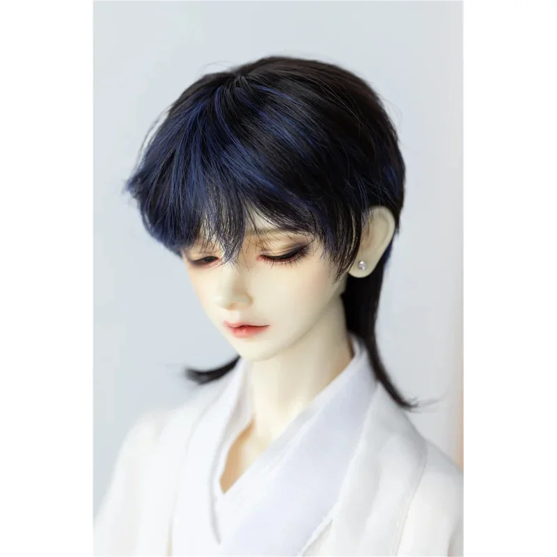 BJD Puppe Perücke 1/3 1/4 1/6 1/8 Weiche Milch Seide Rot Schwarz Kurze Haare Jungen Mädchen Wolf's Tail Highlights 23-24 cm Spielzeug Puppe Zubehör