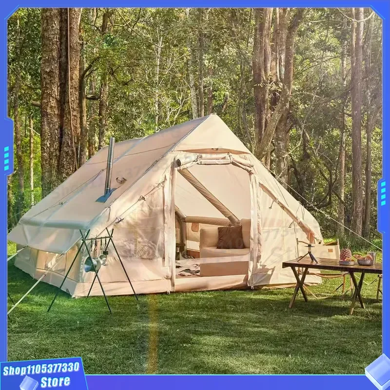 Hot Sale 12-Person Camping Inflatable Tent 420D Oxford Portable & Waterproof 6.3 Sqm 7.5 Sqm 12 Sqm 2 Rooms Low Price Air