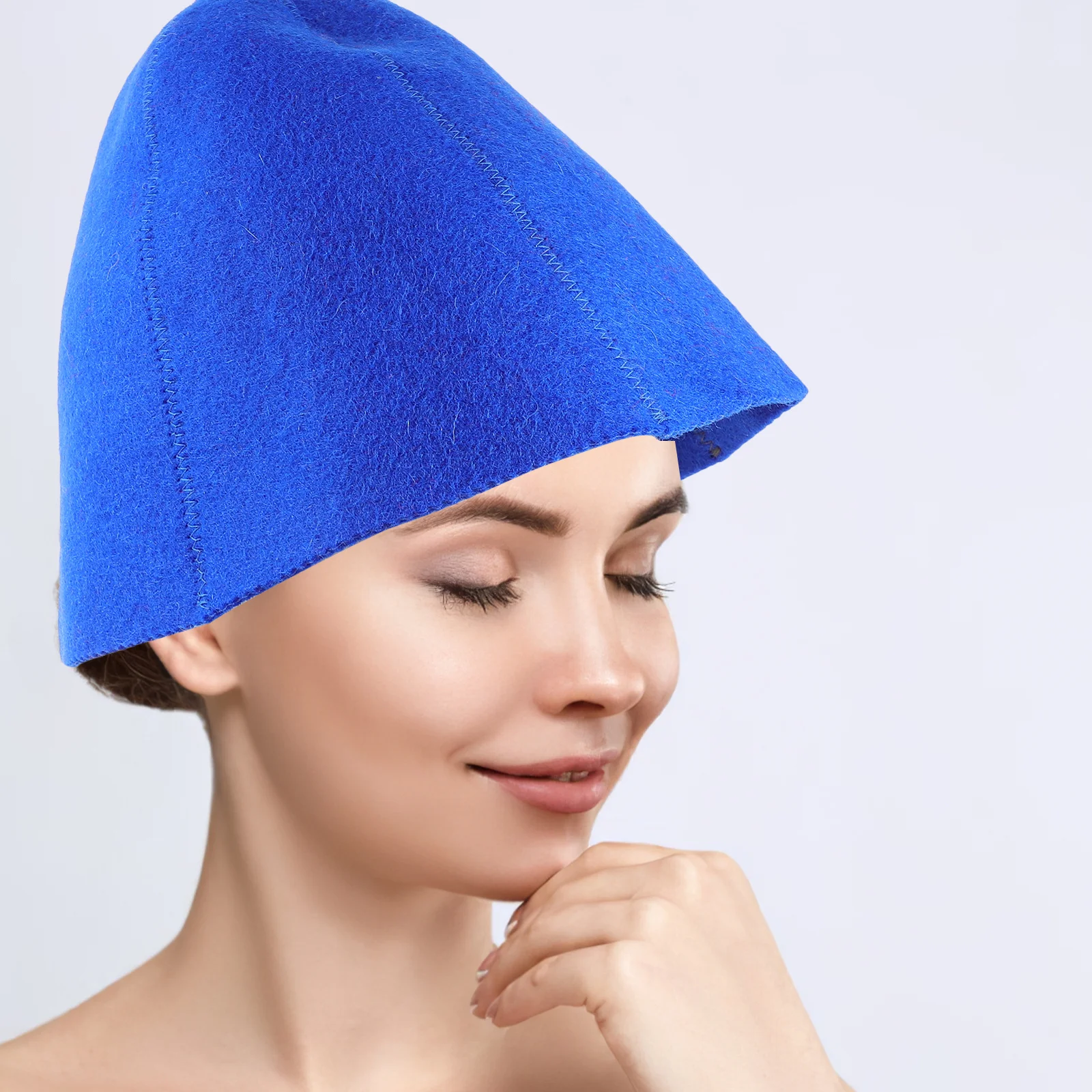 

Sauna Wool Hat Comfortable Breathable Wool Bathing Cap Lightweight Supple Shower Hat for Spa Household Use Bath Accessories