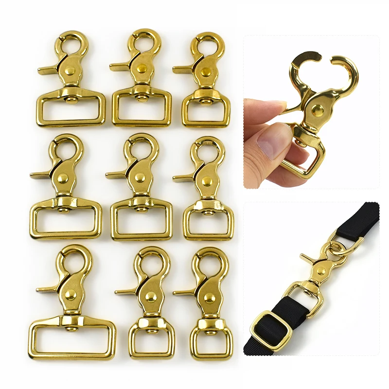 

1/2/3/4/5Pc 14-38mm Brass Carabiner Trigger Clip Snap Hook Swivel Lobster Clasp Bag Hanger Webbing Strap Halter Harness Fastener
