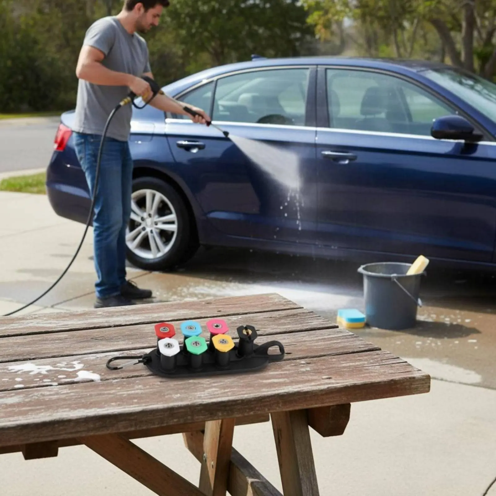 

Car Wash Spray Spray Head Nozzles Includes Holder Instant Link Spray Nozzles for Driveway Cleaning