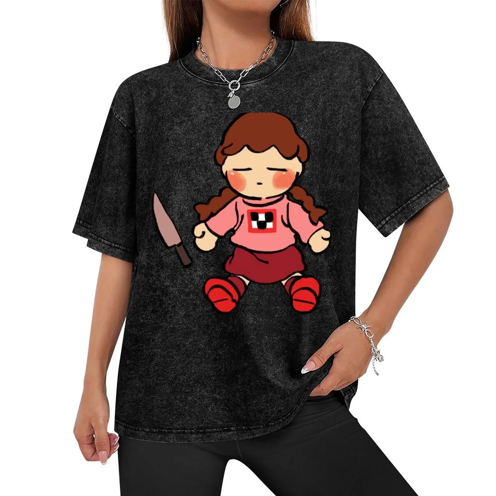 I draw madotsuki plush with knife normal colors ver. / yume nikki T-Shirt shirts graphic tee sublime funny t shirts men