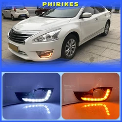 2Pcs Car LED Daytime Running Lights for Nissan Altima Teana 2013 2014 2015 DRL Front Bumper Driving Turn Signal Light Daylgiht