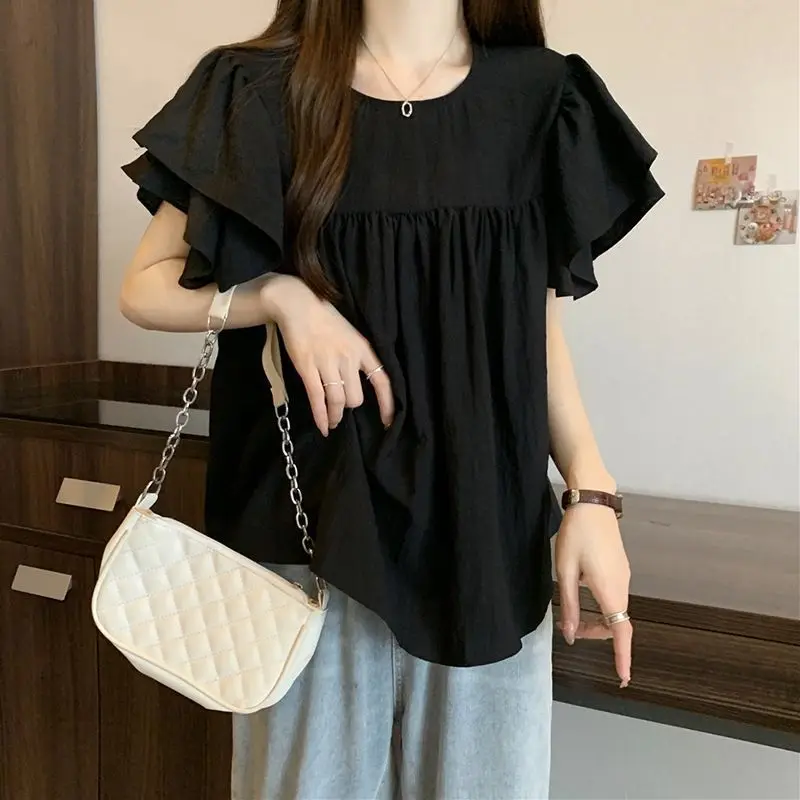 

Short Sleeve Shirts Womens Inspired Vintage Blouse Soft Cotton Button Down Turn Down Collar Office Lady Casual Elegant Summer