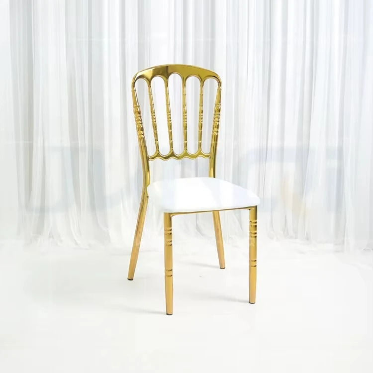 

Золотой железный банкетный наполеон, ужин, металлический стул Chiavari для свадебных мероприятий