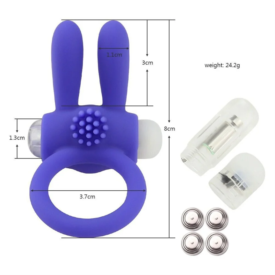 Penis Ring Vibrator For Couple Clitoris Massager Delay Ejaculation Silicone Vibrating Cock Ring Masturbation Cockring Sex Toys