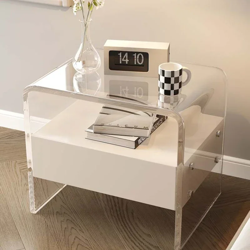 Bedside Table Simple Modern Cream Style Mini Storage Bedside Cabinet Suspension Bed Storage Cabinet Small Furniture