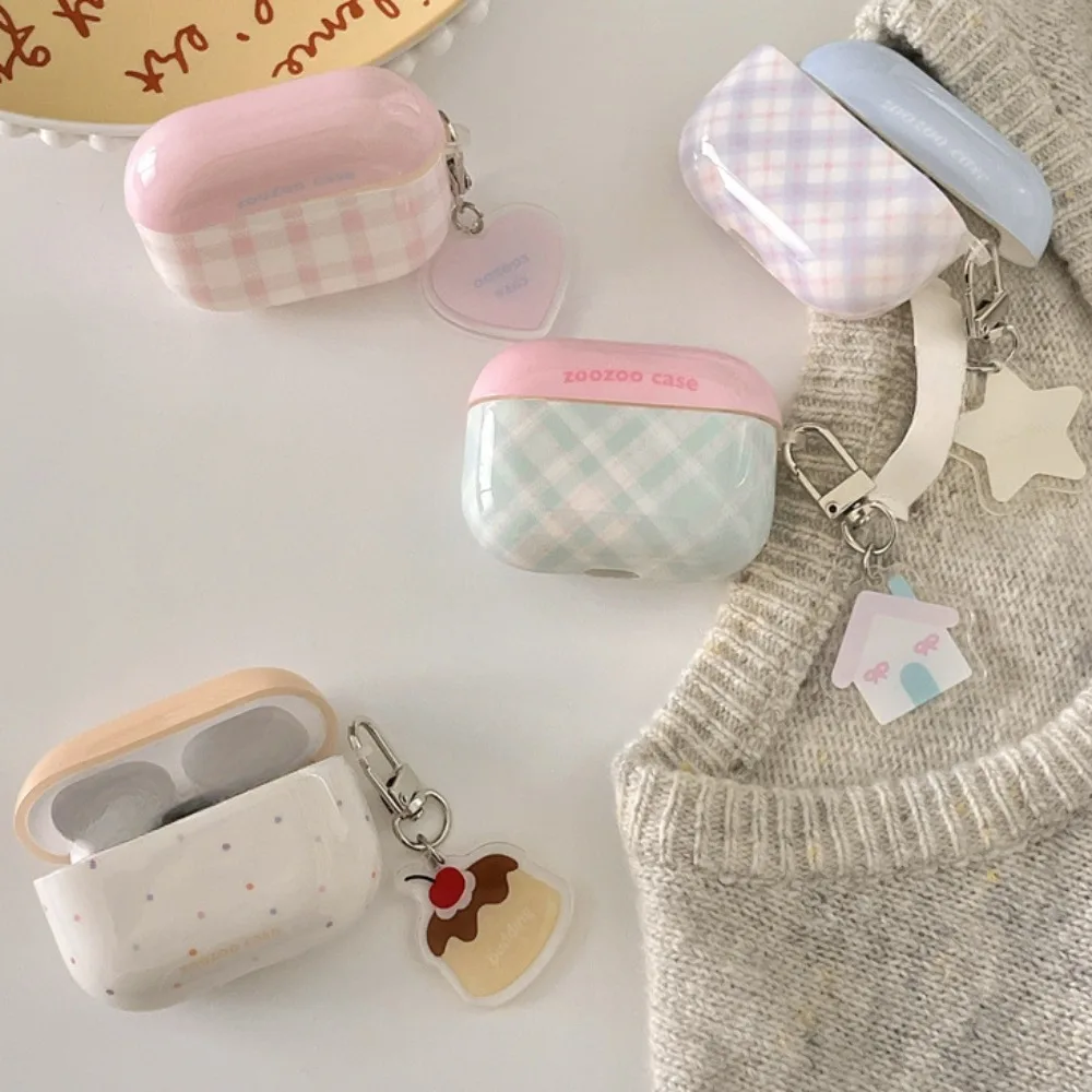 Korean Contrast Color Plaid Earphone Case For AirPods 1 2 3 Wireless Bluetooth Protective Case Soft Tpu Cover For AirPods Pro 2