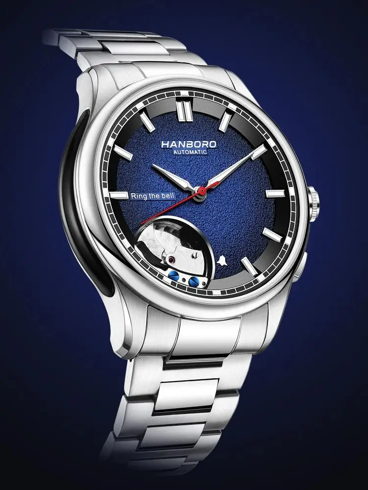 HANBORO Chime-Serie, modifiziertes Uhrwerk, personalisierte automatische mechanische Herrenuhr