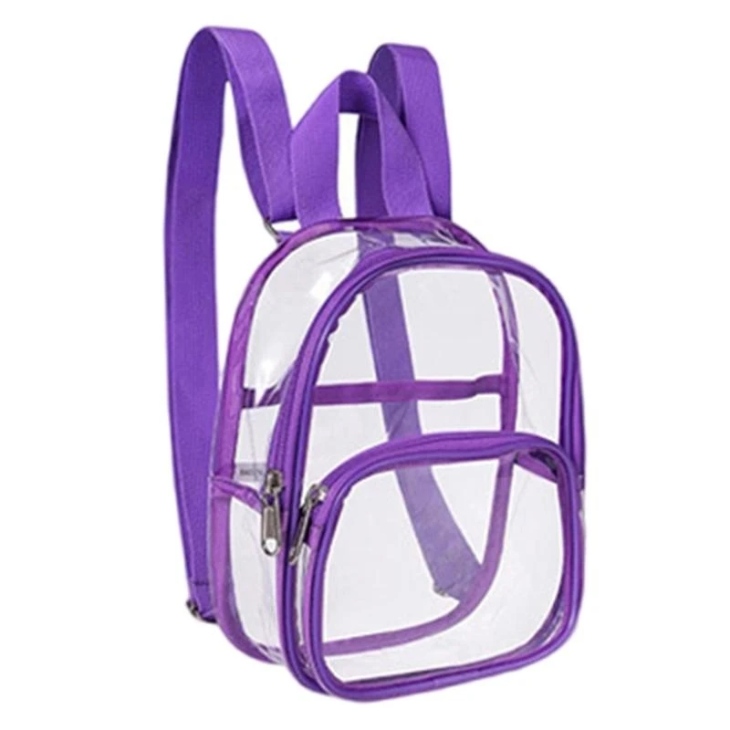 340F Clear Backpack PVC Backpack See Through Backpack All-matching Backpack School Backpack for Sports Work Stadium Travel