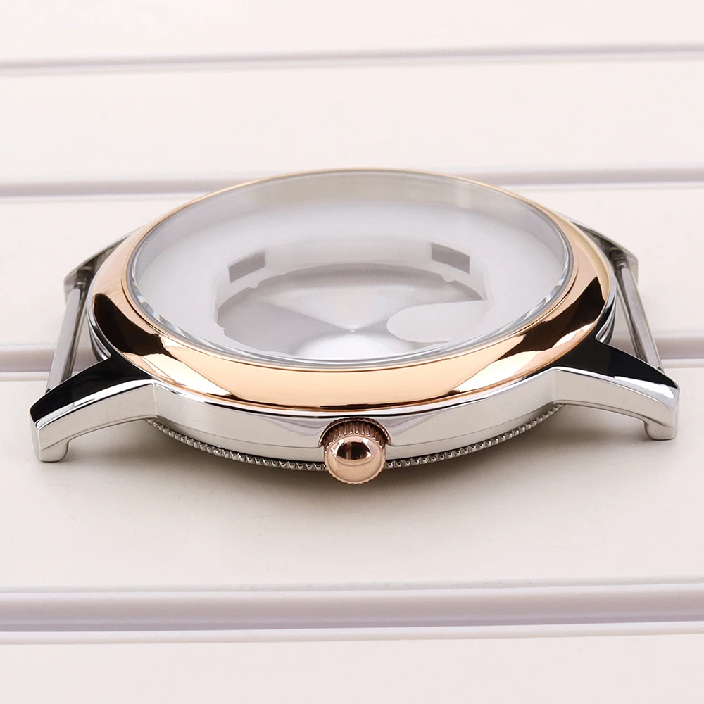 

Silvery/Silver Gold 43.3mm 50m Waterproof Watch Case Stainless Steel Parts For Movement Repair Parts 36mm-36.5mm dial