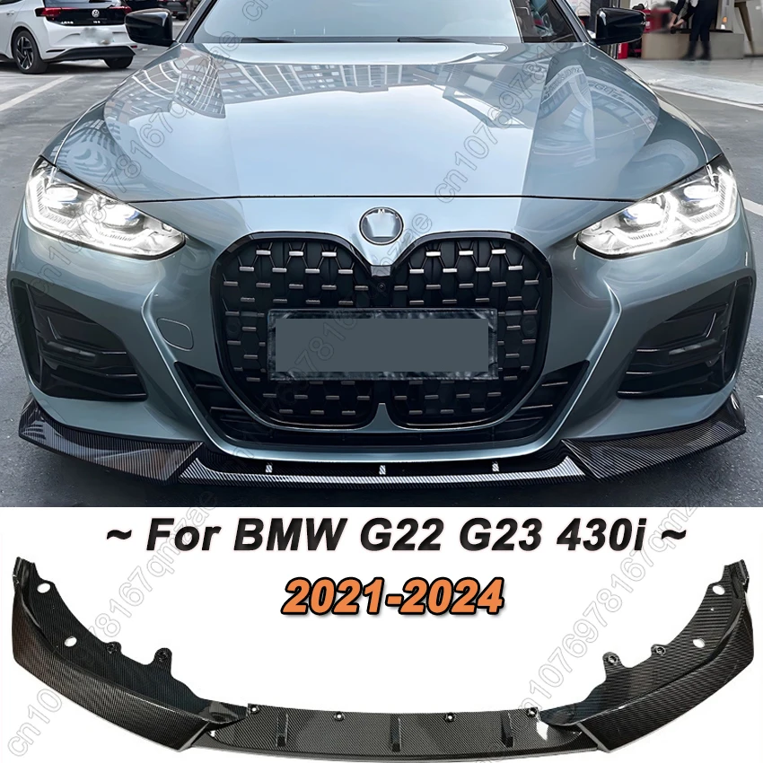 

Car Front Bumper Lip Chin Diffuser For BMW 4 Series G22 G23 430i 2021-2024 Bumper Lip Spoiler Guard Cover Tuning Accessories