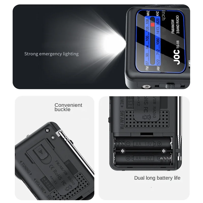 راديو جيب كامل النطاق راديو محمول AM FM SW وضع متعدد الوظائف راديو استقبال ممتاز ترانزستور مع مكبر صوت عالي #1