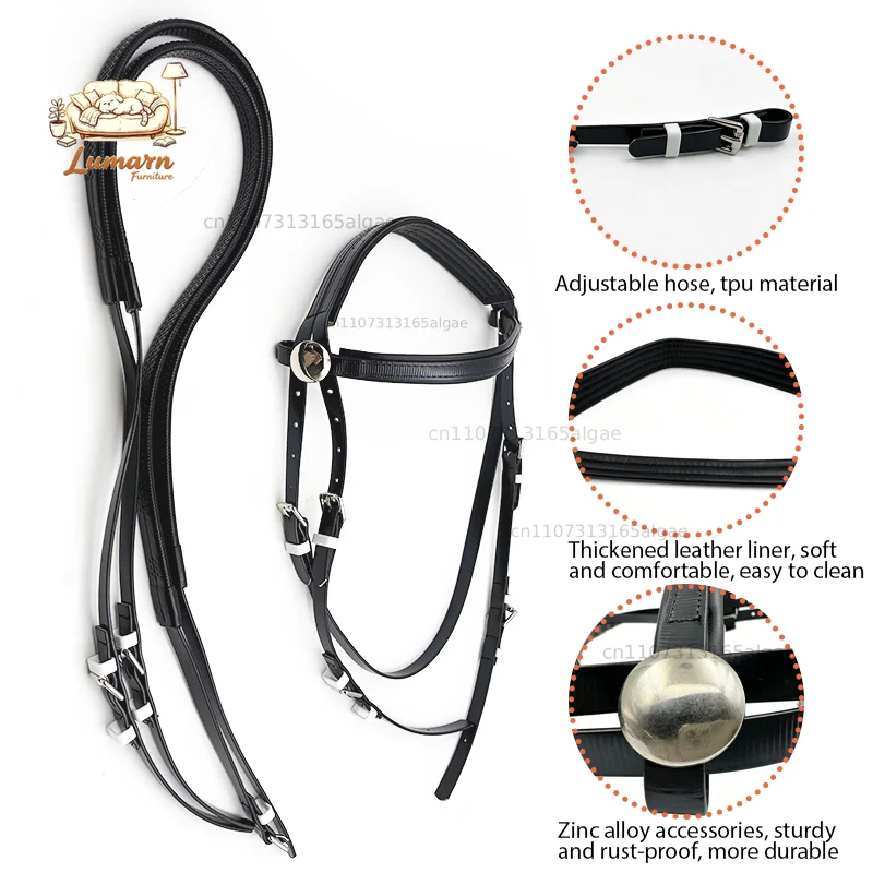 TPU reins set, equestrian riding training riding halter with reins Adjustable horse halter guard