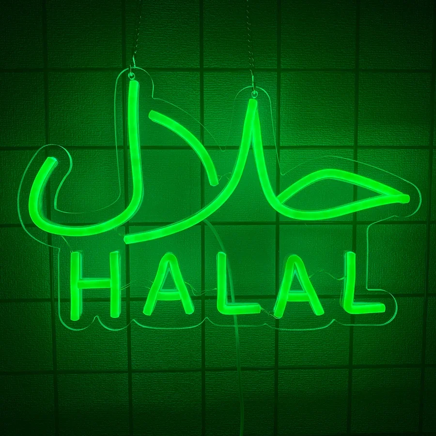 Muslim Food LED Decorative Neon Lights, Catering Stores To Increase The Atmosphere In The Store, Usb Light Source Control.