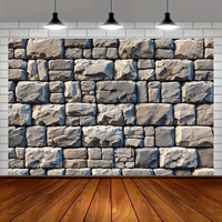 1PC, stone wall texture banner, suitable for party, garden, studio, and home decoration, suitable for celebrations and festivals