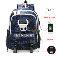 Boys Girls Hollow Knight Schoolbag Children Backpack Cartoon Game USB Large Capacity Portable Knapsack Students Travel Bags Gift