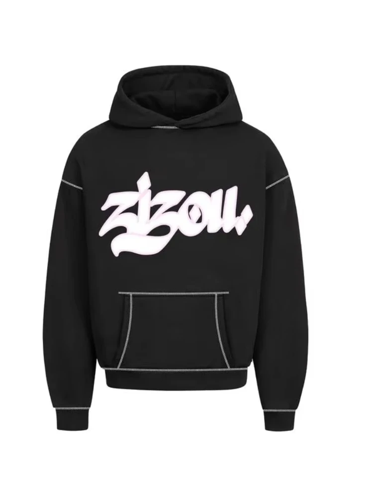 Autumn fashion trend brand letter printed reverse line hoodie Y2K hip-hop street wear men's and women's pullover top
