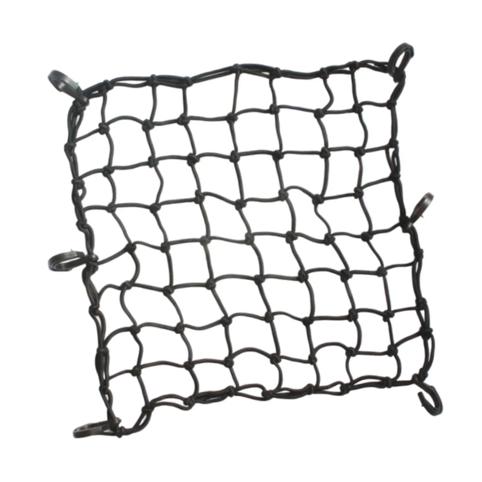 

16"x16" Motorcycle Cargo Net with 6 Hooks for Luggage and Helmet Storage