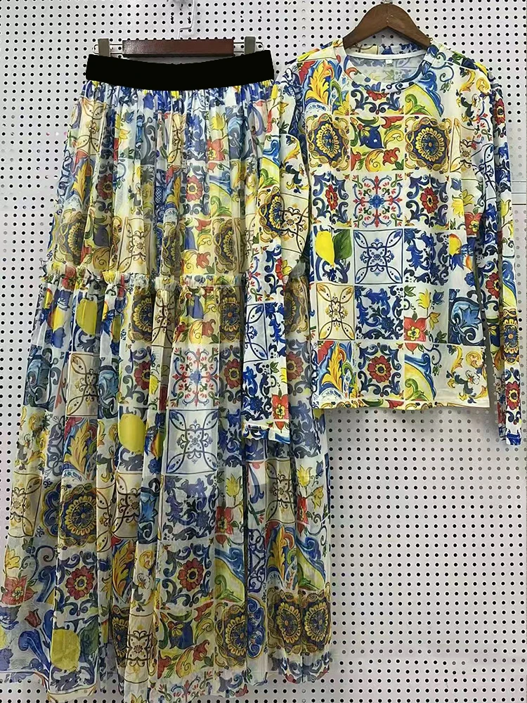 Retro geometric print round ne - Summer Clothing Fabric review and price