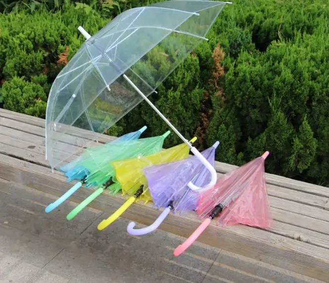 5 Colors Wholesale 100pcs/lot Hot Sale Transparent Umbrella, Clear Umbrella Fashion Umbrella