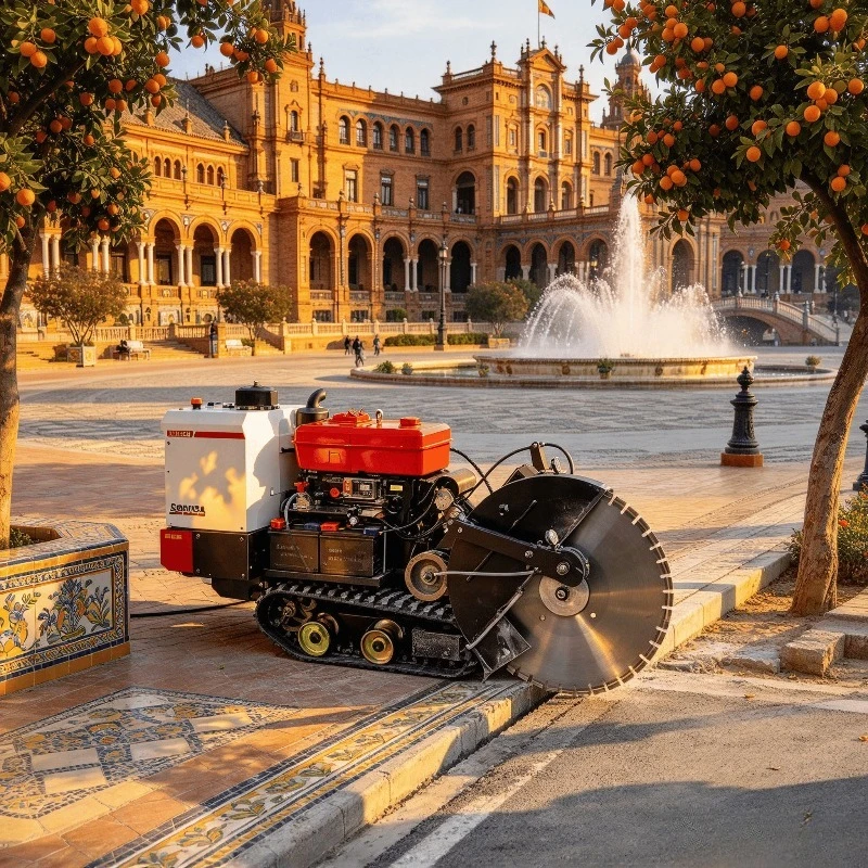 Automatic Tracked Wire Saw Machine Crawler Diamond Rope Saw for Reinforced Concrete Cutting and Road Work Use