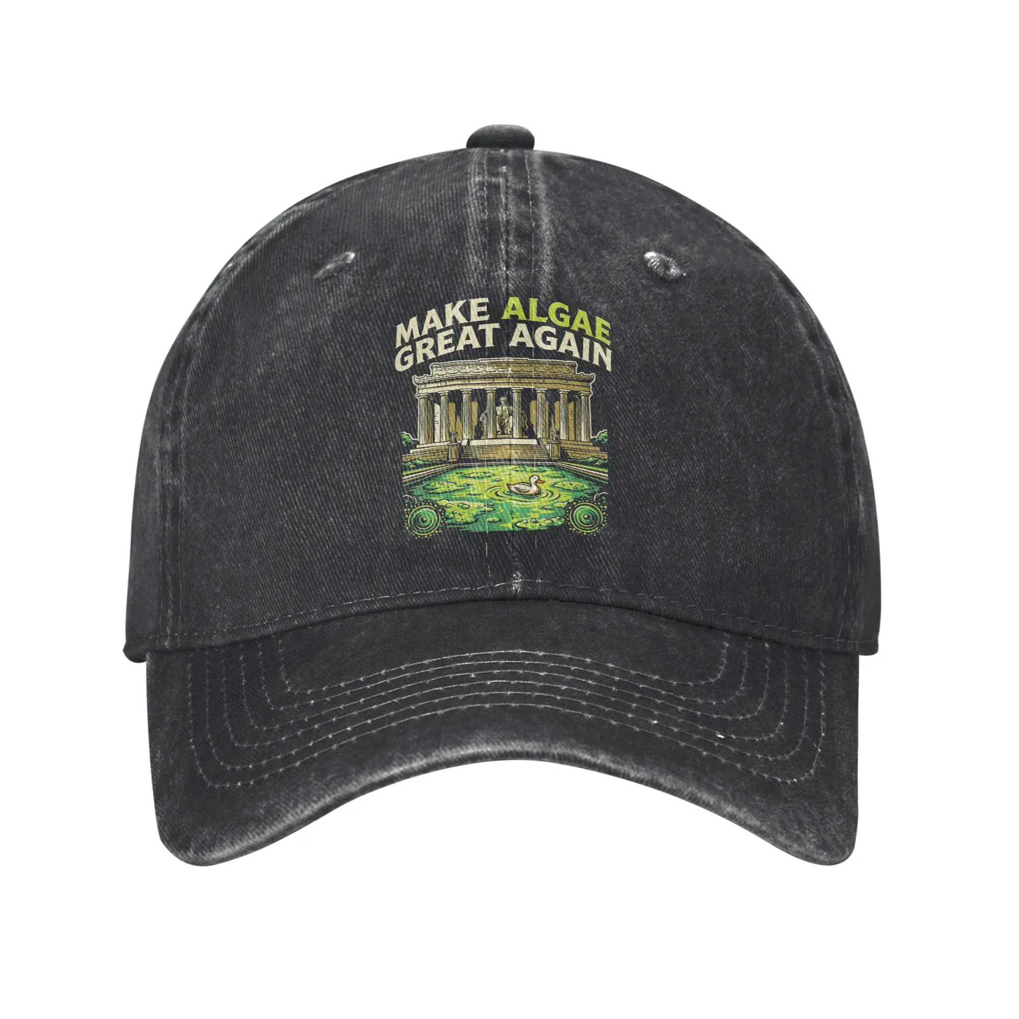 Unisex Make Algae Great Again Team Algae Print Hats Vintage Distressed Denim Washed  Baseball Cap Adjustable